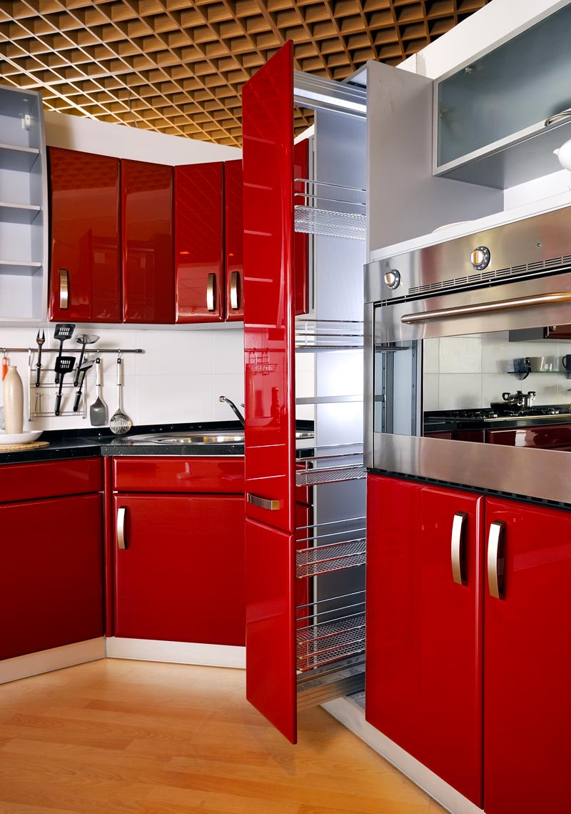 Dispense per Cucine Milano: Ottimizzare lo Spazio con Stile Dispense per Cucine Milano: dispensa rosso 01