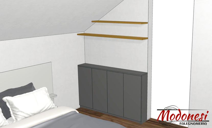 Render mobile basso mansarda Render mobile basso mansarda
