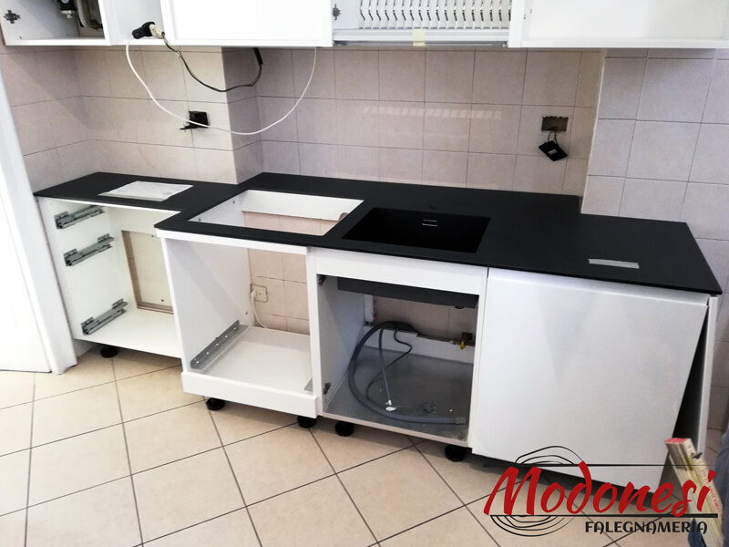 Cucina Su Misura Milano In Bilaminato Bianco Opaco App 03