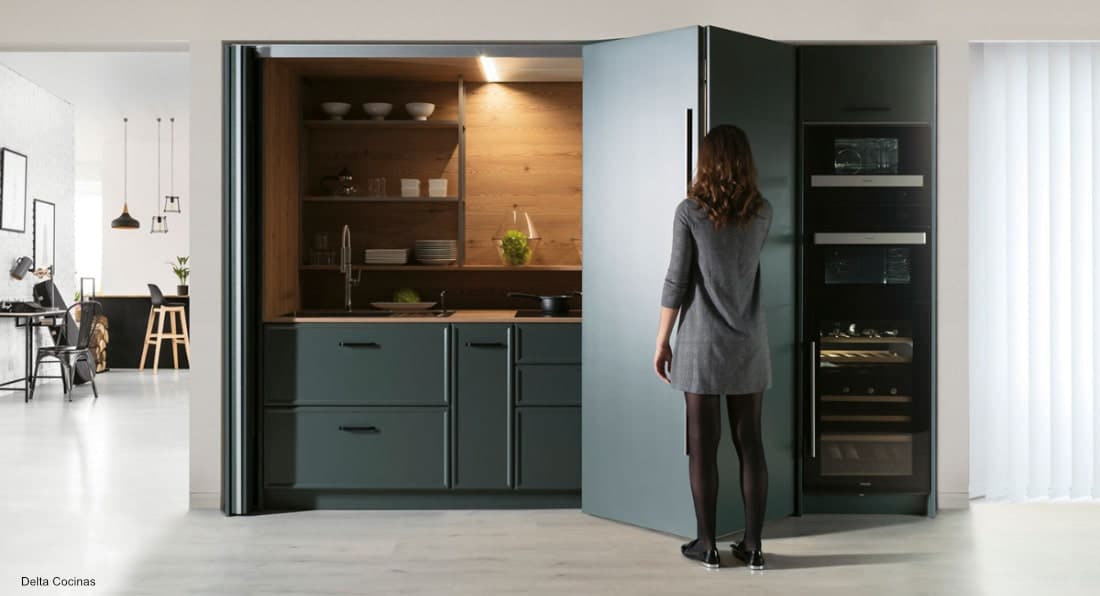 Cucine per ambienti piccoli: ante cucina a scomparsa Cucine per ambienti piccoli: ante cucina a scomparsa