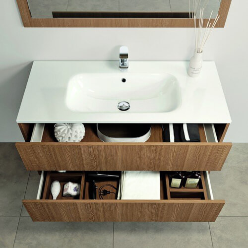 Lavabo Integrato nel Top Milano: Lavabo tondeggiante