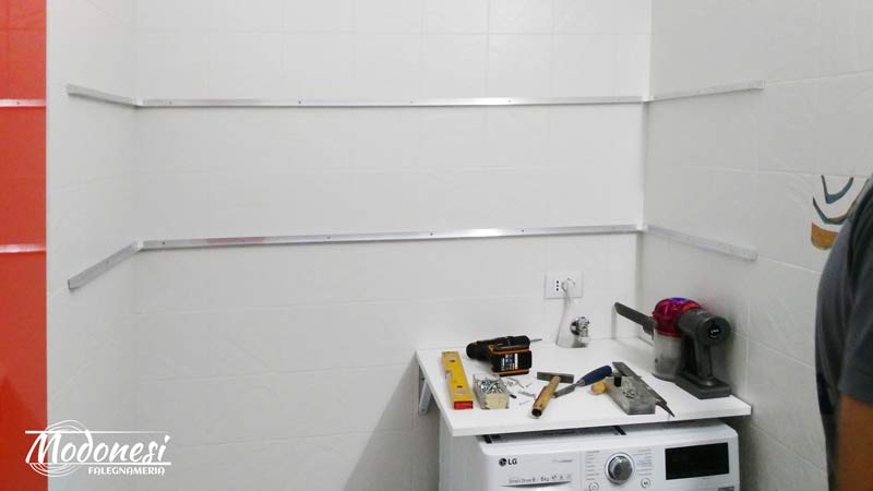 Armadio Su Misura Vano Lavatrice Bagno Milano 02