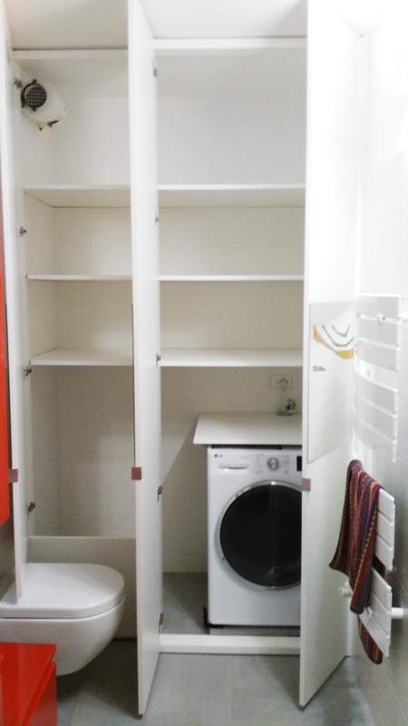 Armadio Su Misura Vano Lavatrice Bagno Milano 06