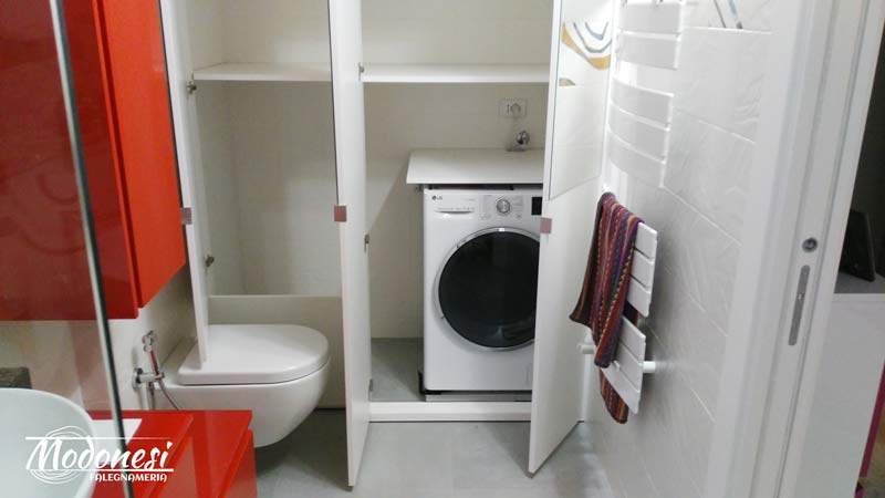 Armadio Su Misura Vano Lavatrice Bagno Milano 08