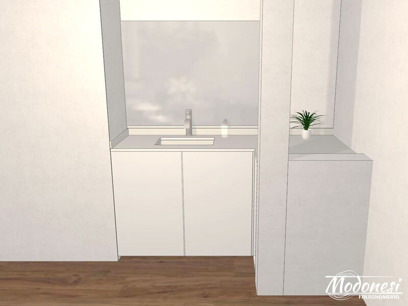 Mobile Bagno Angolare Per Una Coppia Di Milano Render 01