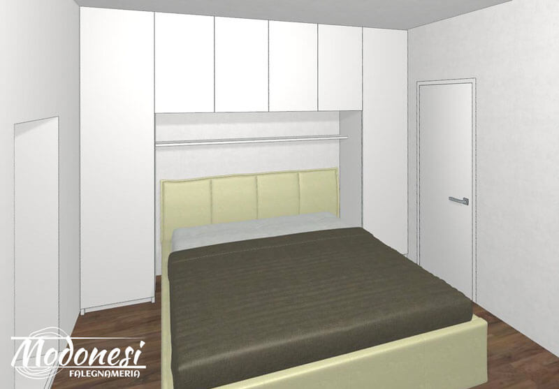 Armadio A Ponte Camera Matrimoniale In Una Casa A Milano Render 02