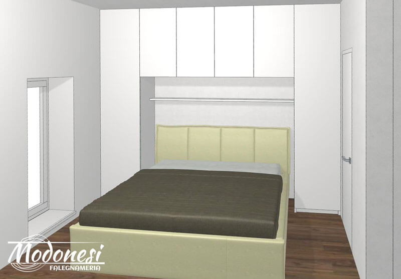 Armadio A Ponte Camera Matrimoniale In Una Casa A Milano Render 04