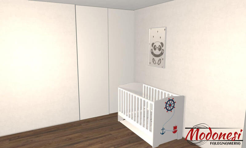 Cabina Armadio Bianca Realizzata Per Una Casa A Milano Render 01