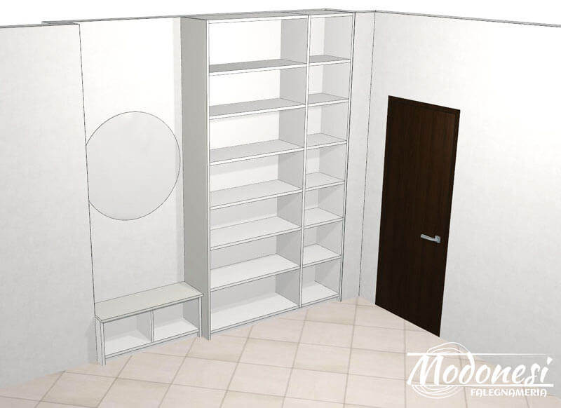 Mobile Ingresso Corridoio Realizzato Per Una Casa A Baggio Render 01
