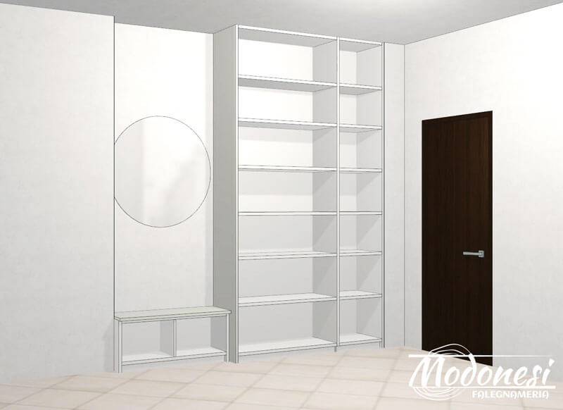 Mobile Ingresso Corridoio Realizzato Per Una Casa A Baggio Render 02