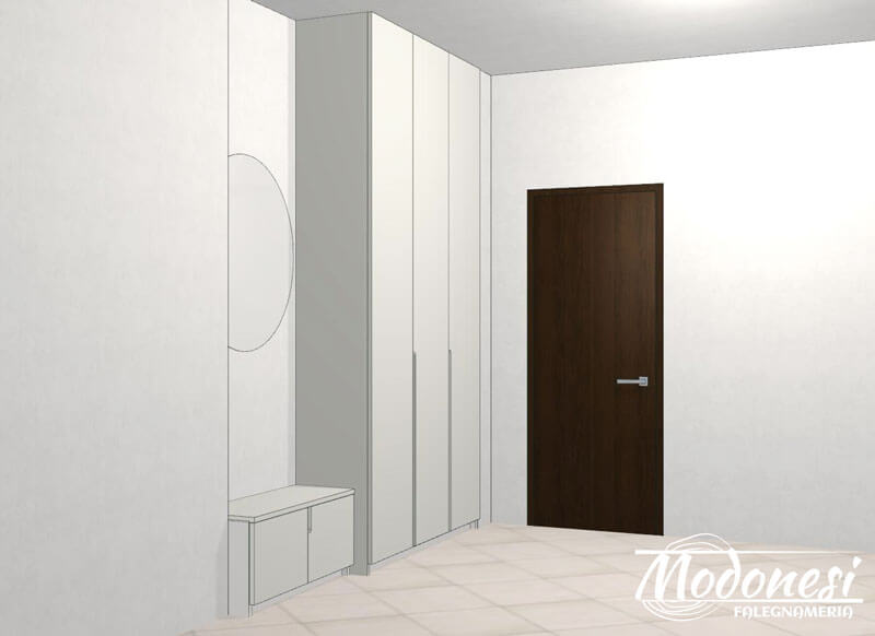 Mobile Ingresso Corridoio Realizzato Per Una Casa A Baggio Render 03