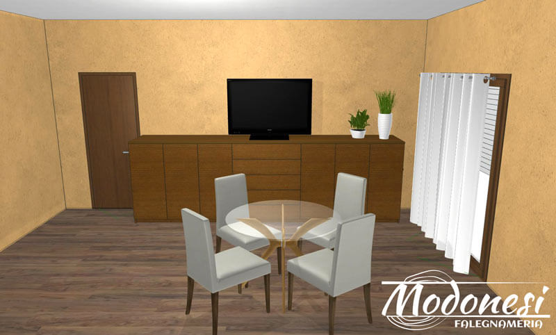 Mobile Tv Effetto Noce Per Un Soggiorno A Pero Milano Render 02